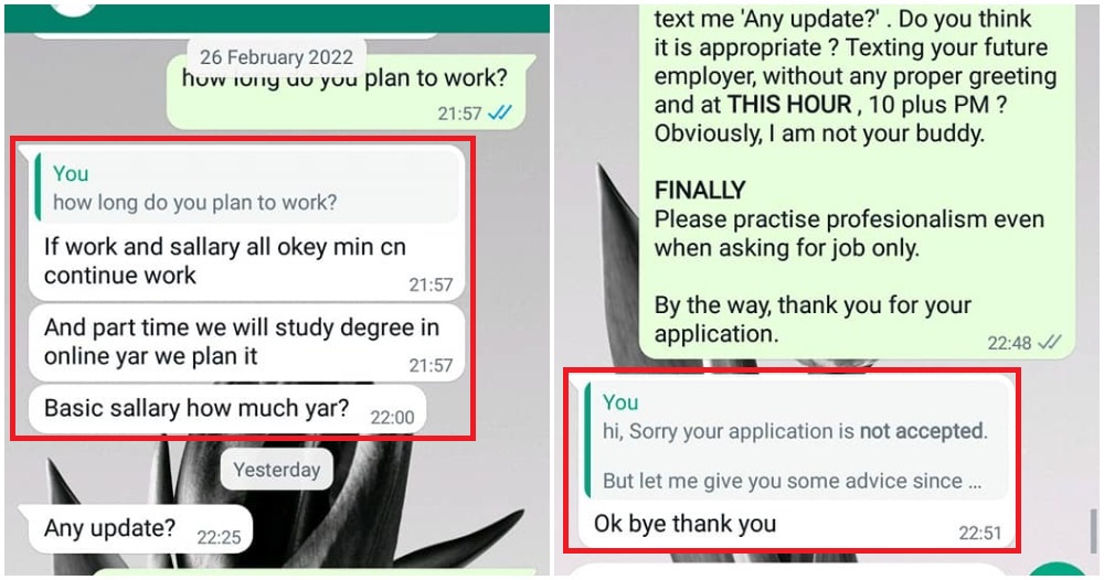 applying for job yar