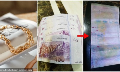 counterfeit bills to buy gold bracelet