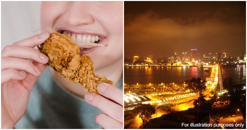 eat chicken in front of customs officer