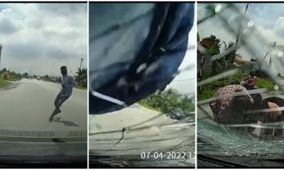 klang scammer jump in front of car