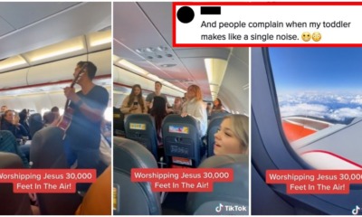 sing worship song in airplane