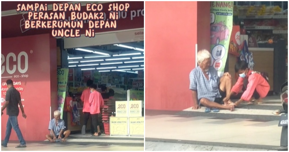 boy buy slipper for uncle