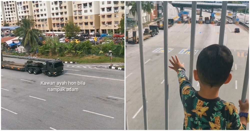 child waves goodbye to military dad