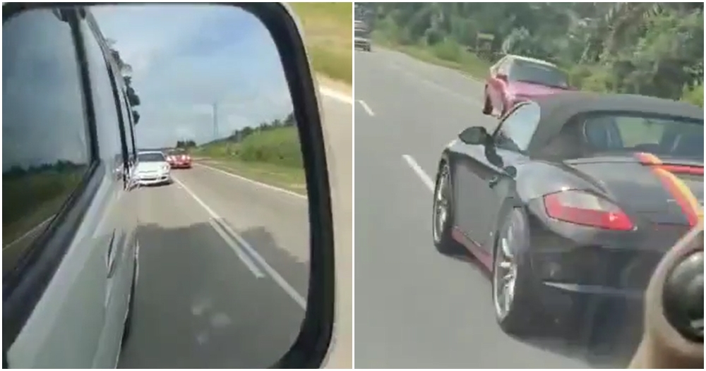 porsche convoy overtake