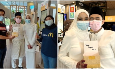 hungry newlyweds get free cake