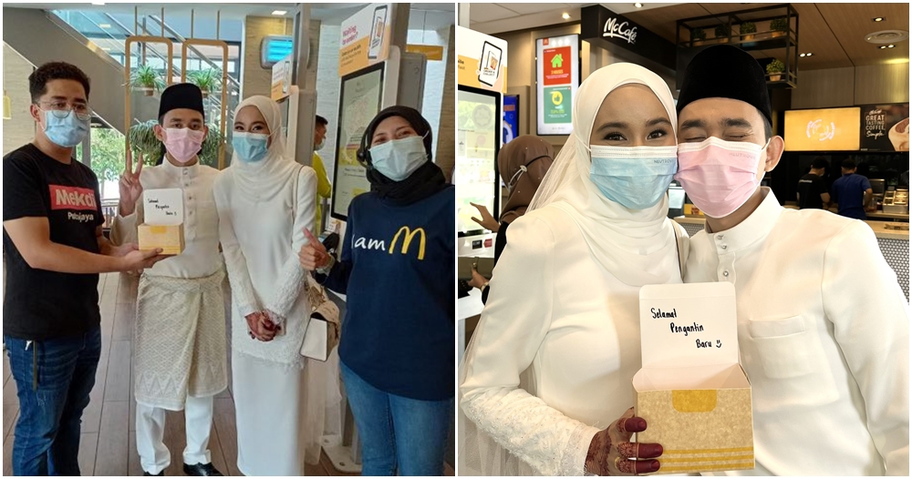 hungry newlyweds get free cake