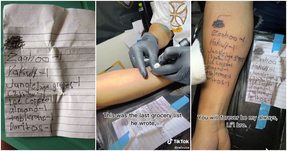 brother grocery list tattoo