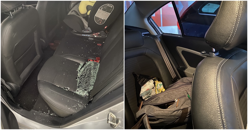 window broken mall parking