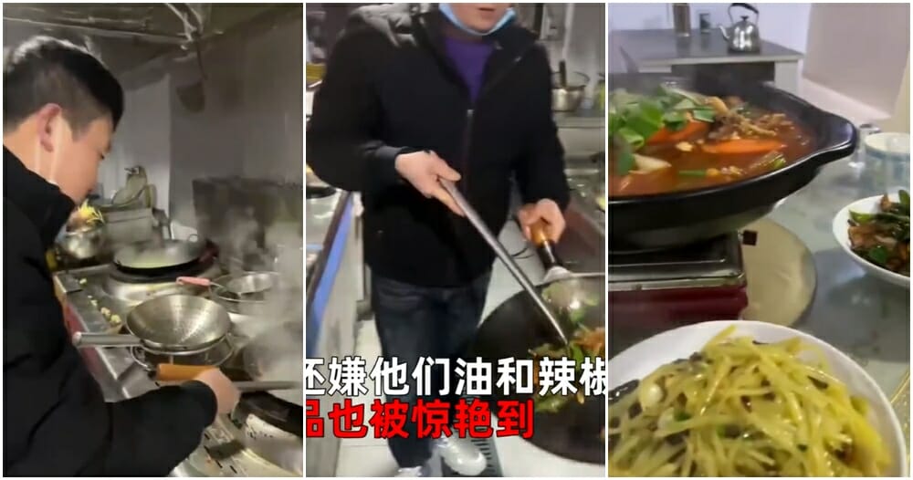 go into restaurant kitchen cook own food