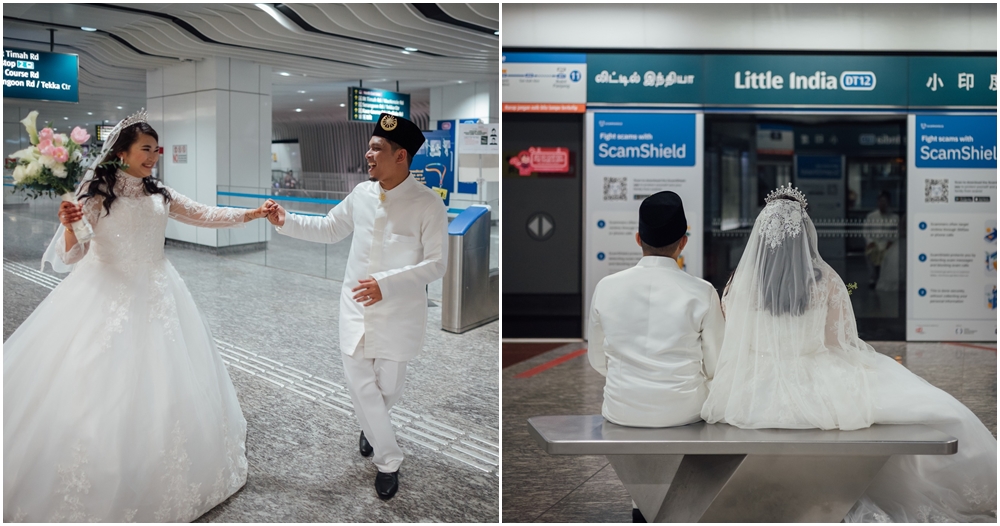 mrt station wedding photos