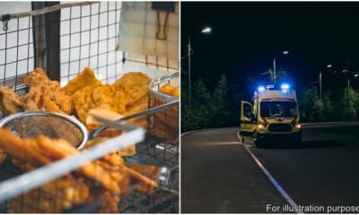 ambulance driver stop to buy pisang goreng
