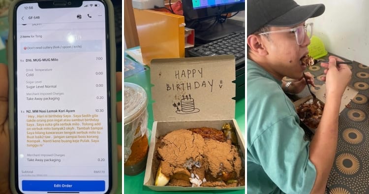 feat image nasi lemak kari ayam milo tabur