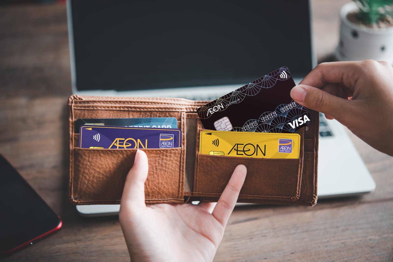 Close Up Hands Holding Creditcard