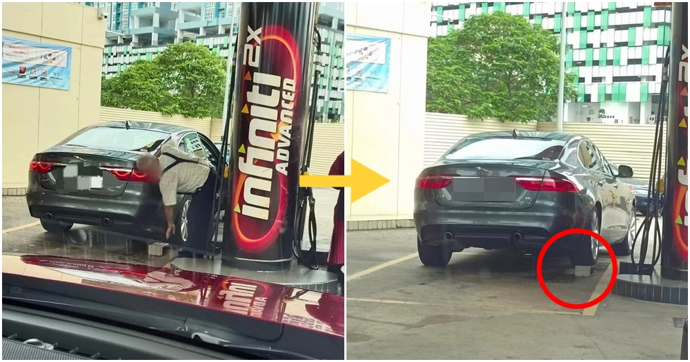 prop up jaguar with brick 1