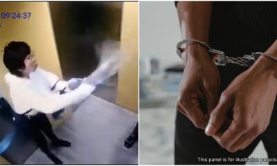 splash water woman detained