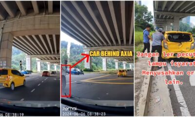 axia stops at yellow light crash