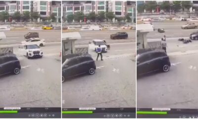 car roll down accident